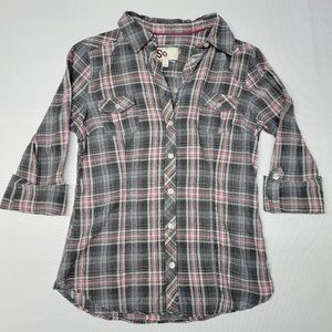 SO Plaid Button Down Shirt